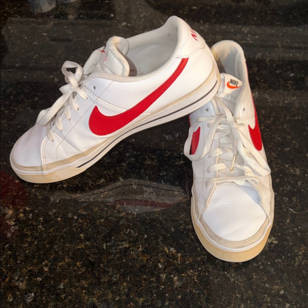 Nike Court Legacy w/ Red Swoosh - Size 12 US